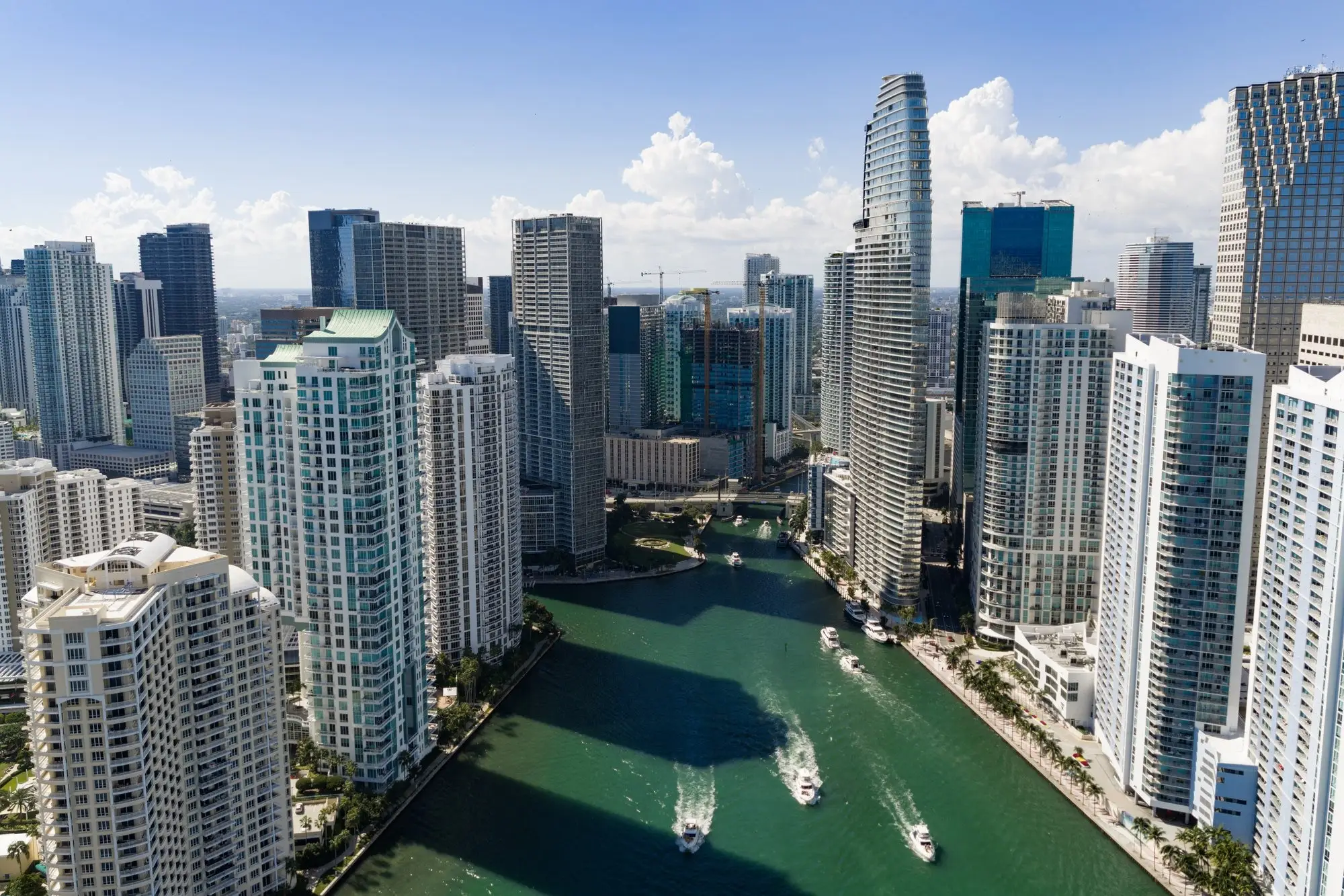 Vista aérea del distrito financiero de Brickell, en Miami